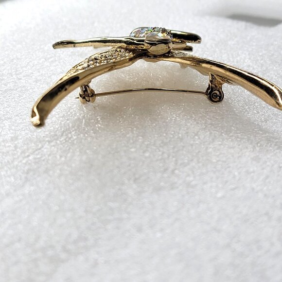 Gold Tone Angel Brooch Statement Brooch - Picture 9 of 14